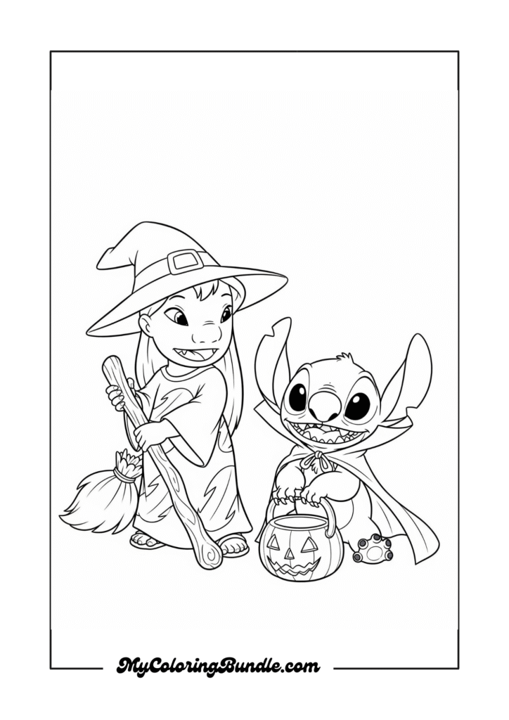 Lilo and Stitch in Halloween costumes