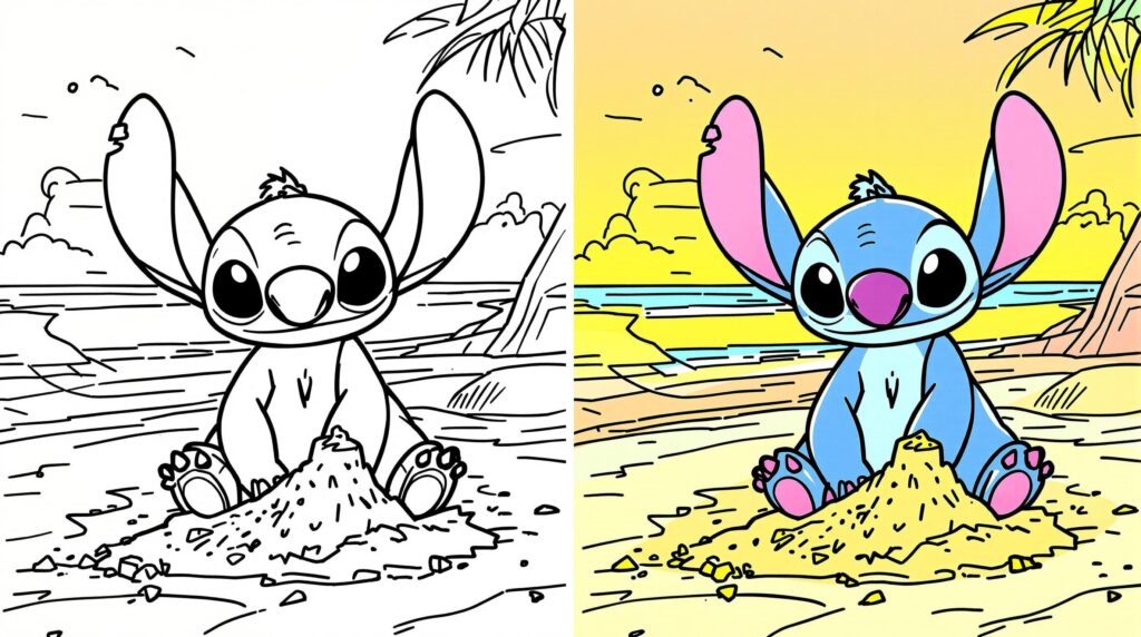 Stitch coloring pages