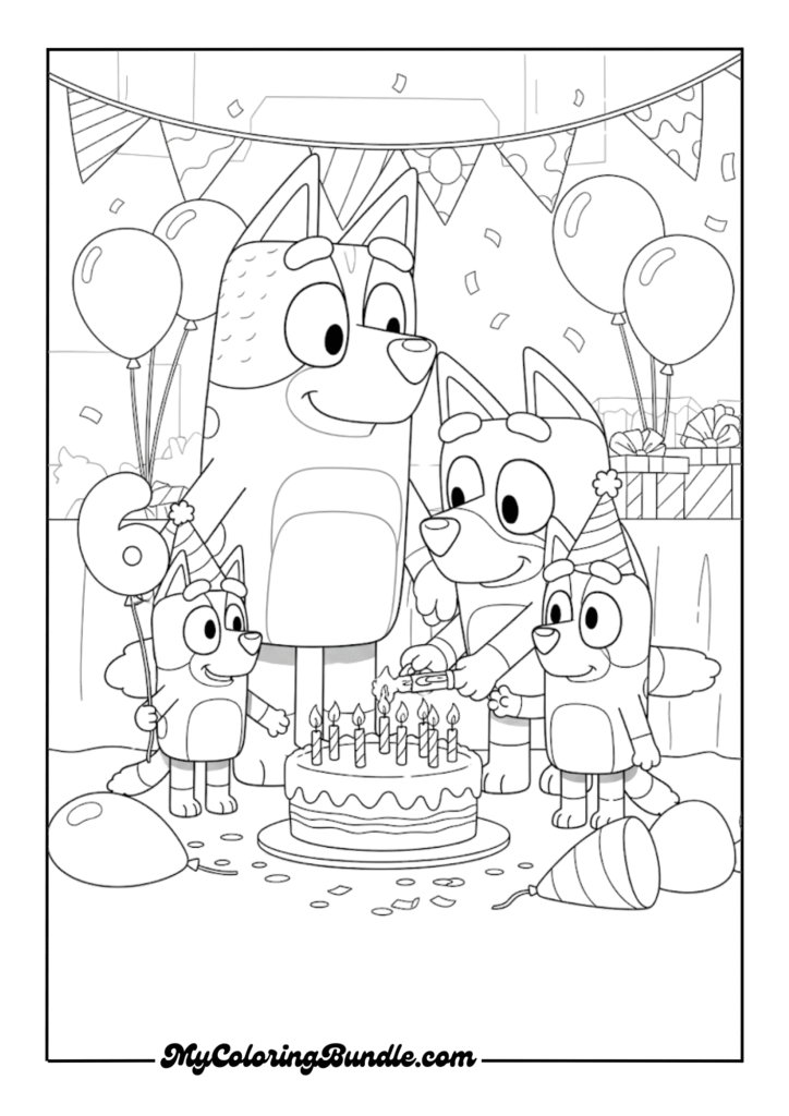 Heeler family celebrating a birthday