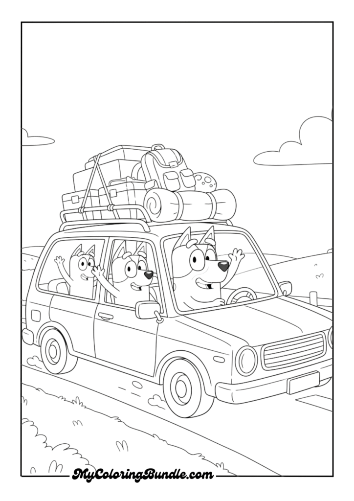 Heeler family on a road trip