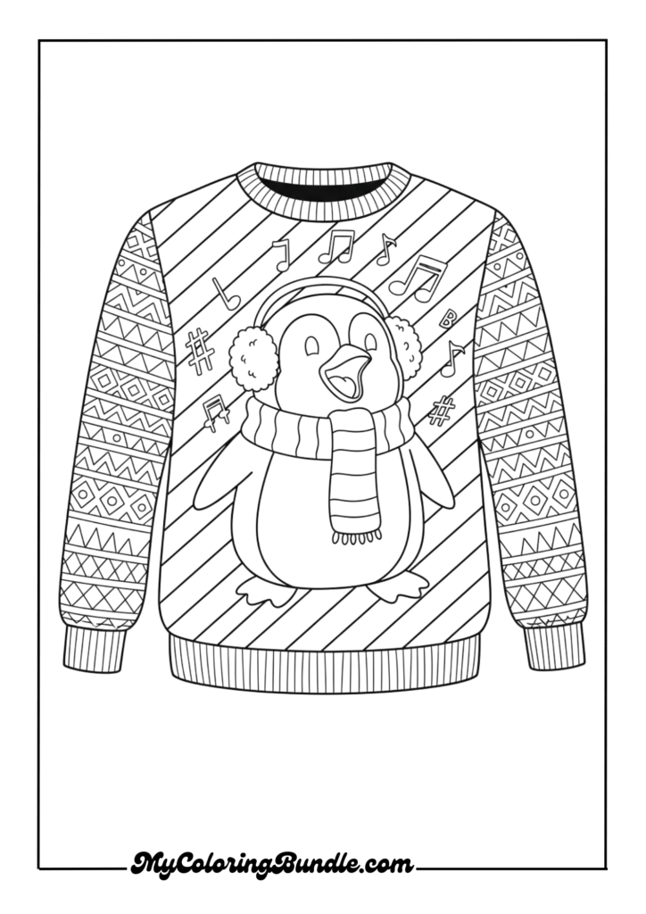 Penguin Singing Off-Key Sweater