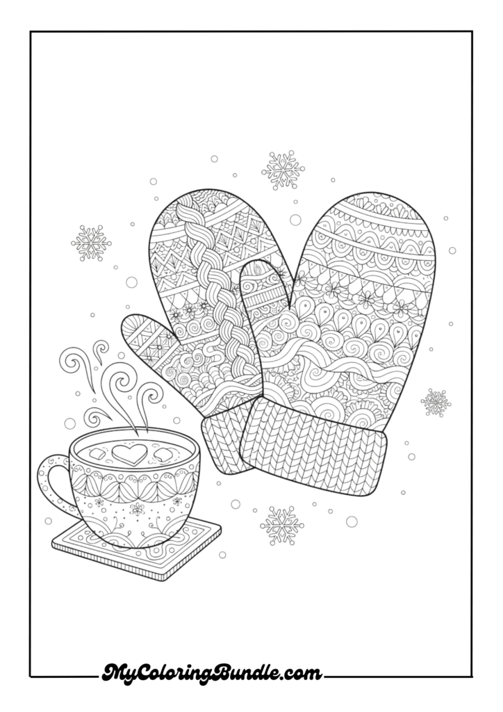 Winter Mittens Zentangle