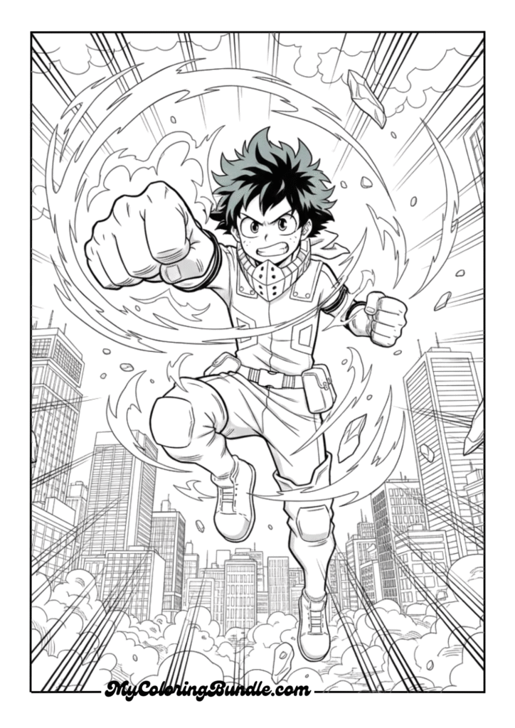 Izuku Midoriya in Full Action