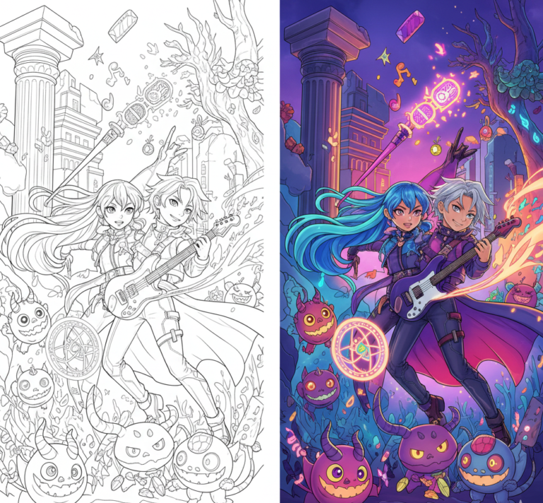 KPop Demon Hunters Coloring Pages