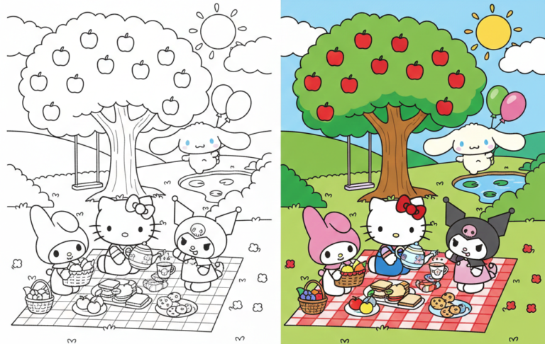 Hello Kitty and Her Friends Coloring Pages