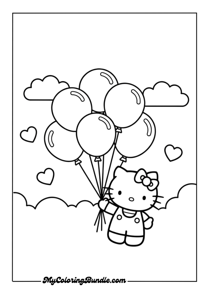 Hello Kitty with Balloons