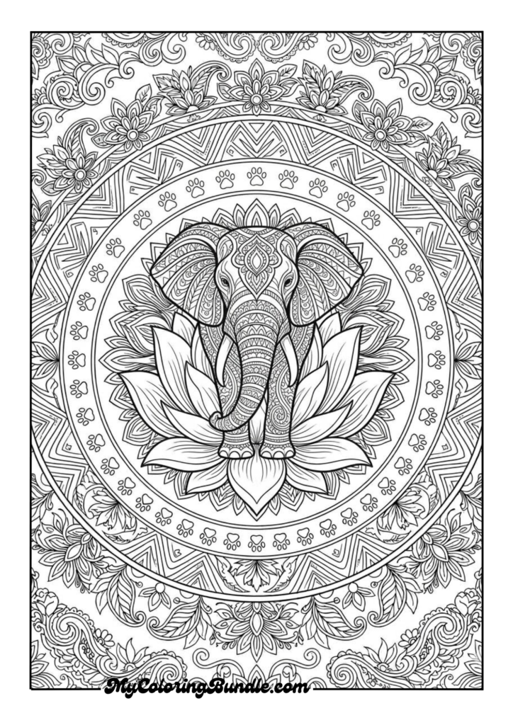 Elephant & Lotus Mandala