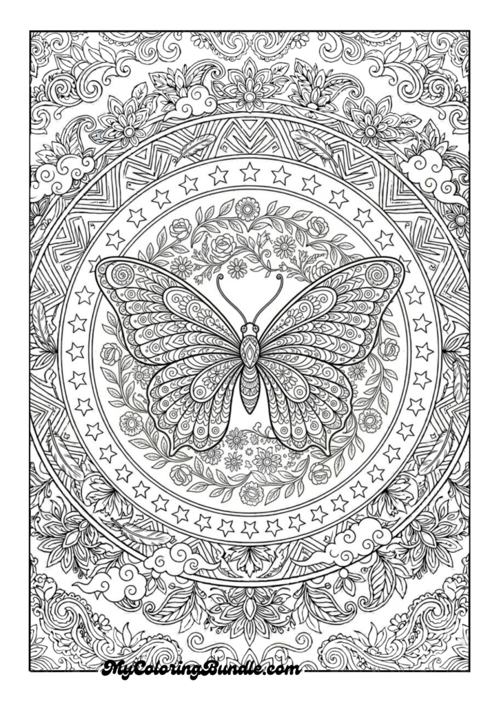 Graceful Butterfly Mandala