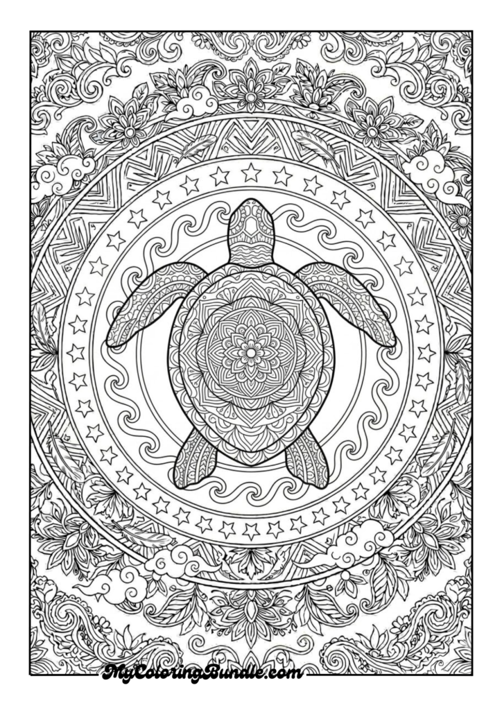 Peaceful Turtle Mandala