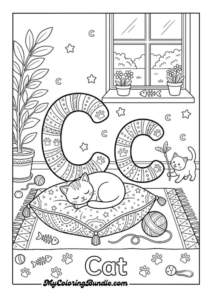 “C is for Cat” Cozy Scene