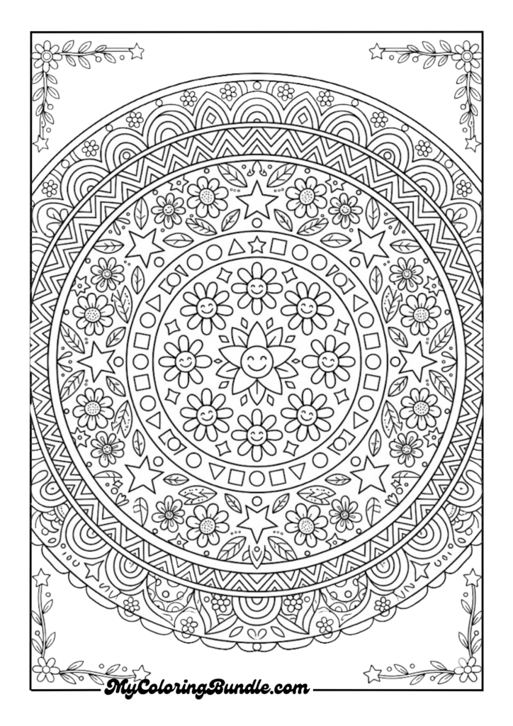“Mandala coloring page for kids to enhance creativity and focus”