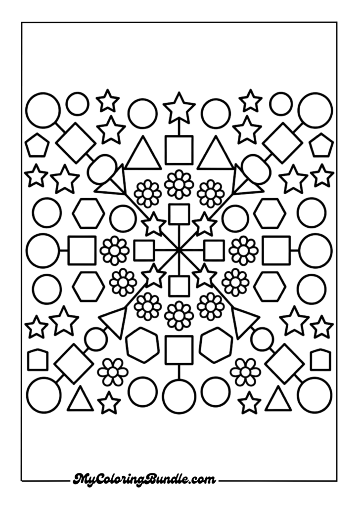 Mandala coloring page for kids focus activity