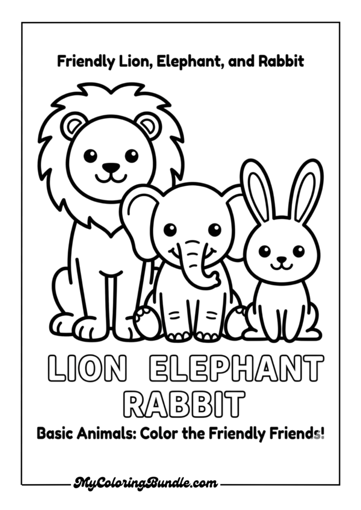 Animals Learning Coloring Page