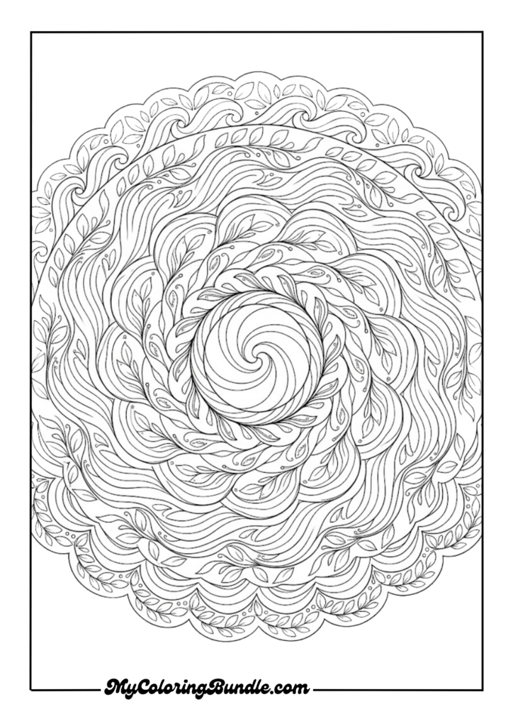 Flowing Waves & Leaves Mandala