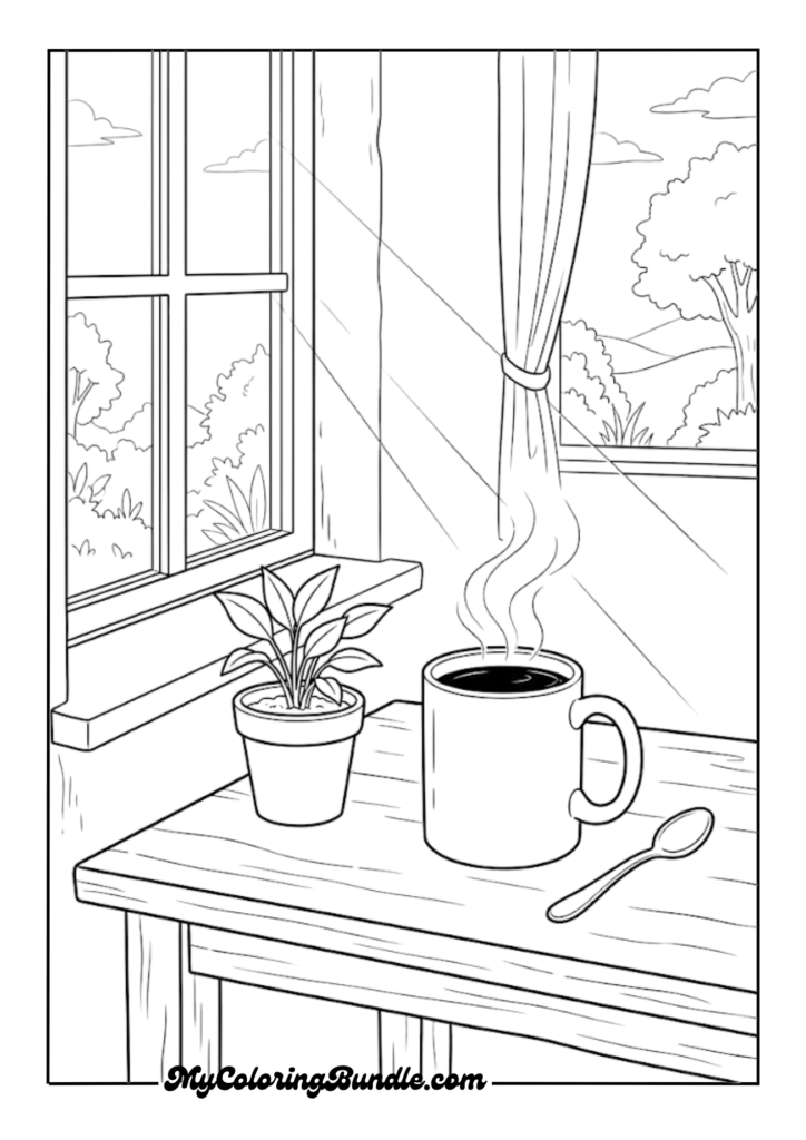 Morning Coffee & Sunshine Scene