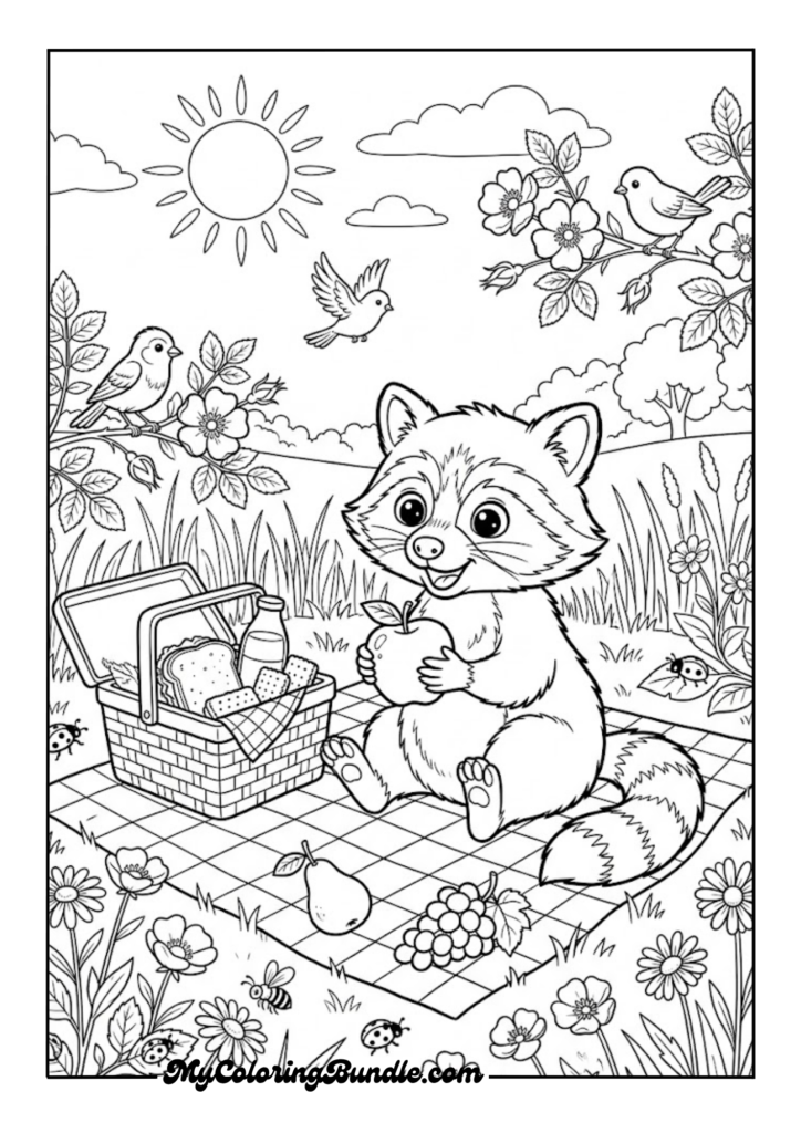 Raccoon Picnic Snack Adventure