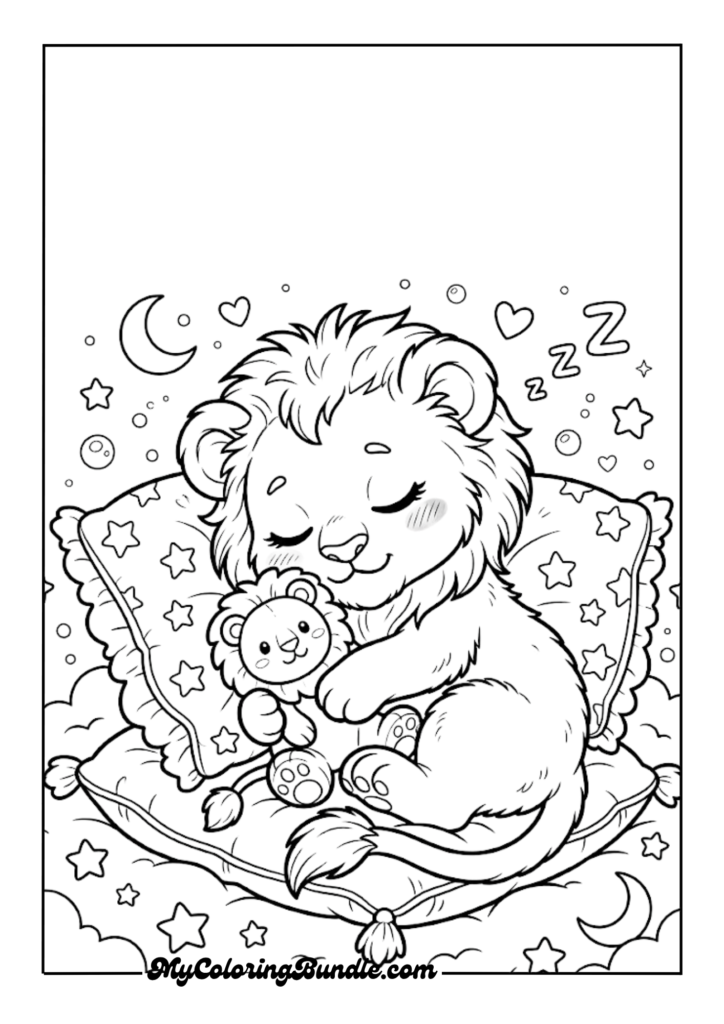 Sleepy Lion Cub Nap Time