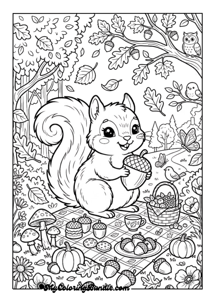 Squirrel Picnic with Acorn Treats