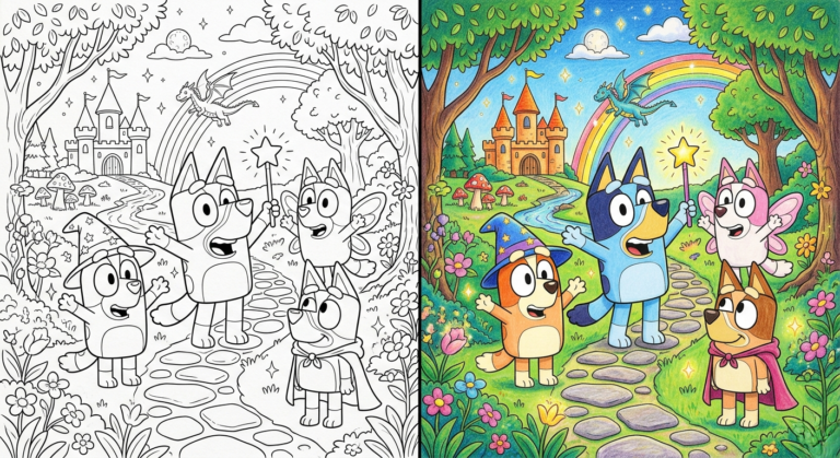 Bluey Magical Adventure Coloring Pages